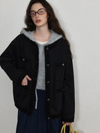 Lofi choose Commuter Ready Relaxed Loose Fit Pullover Unisex Gray Casual Hoodie