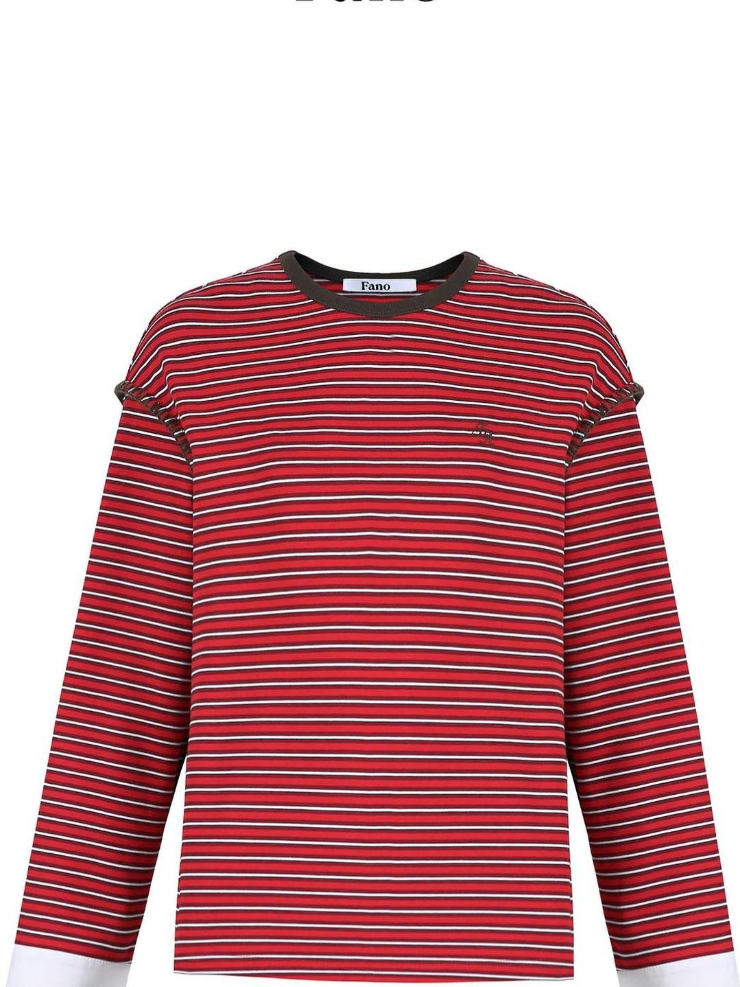 fano Comfort Cotton Stretch Striped Korean Loose Fit Women Long Sleeve T-Shirts