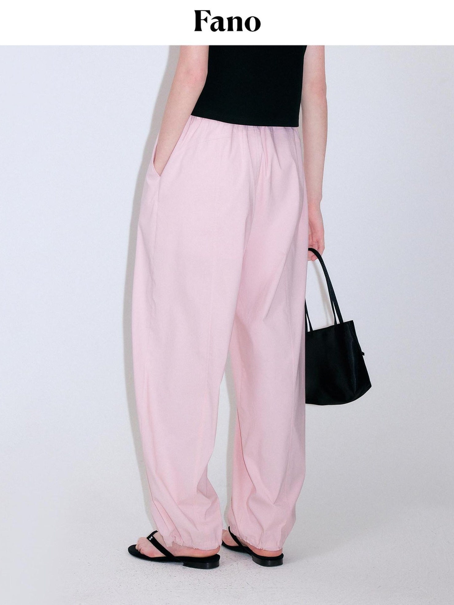 fano Soft Viscose Stretch Korean Relaxed Straight Pockets Elastic Waist Sweatpants