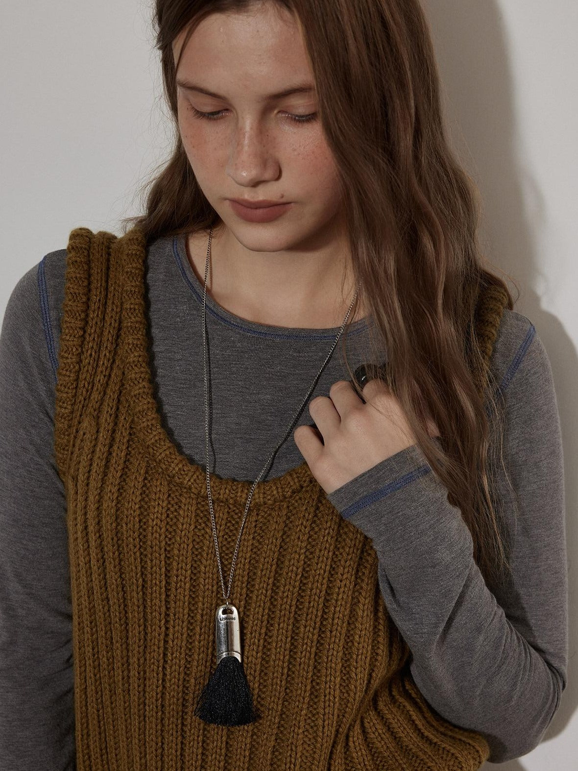 Lofi choose Cozy Knit Blend Relaxed Commuter Women Round Neck Long Sleeve T-Shirts