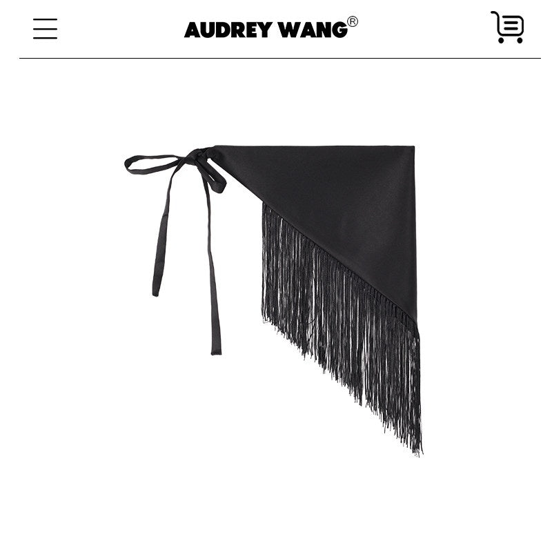 audreyyang_Drawstring_Pleated_Loose_V-neck_Black_Solid_Women_Off_Shoulder_Crop_Tops_MISSTT
