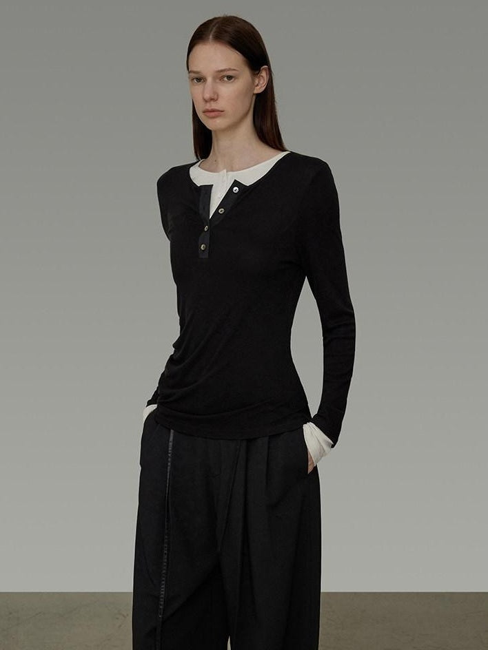 unspoken Modal Blend Colorblock Slim Fit Round Neck Pullover Women Knitwear Sweaters
