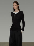 unspoken Modal Blend Colorblock Slim Fit Round Neck Pullover Women Knitwear Sweaters