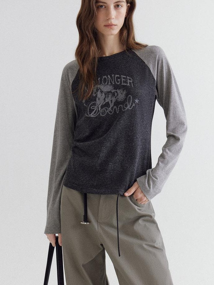 fano Soft Polyester Cotton Printed Raglan Neck Women Office Long Sleeve Crop Tops