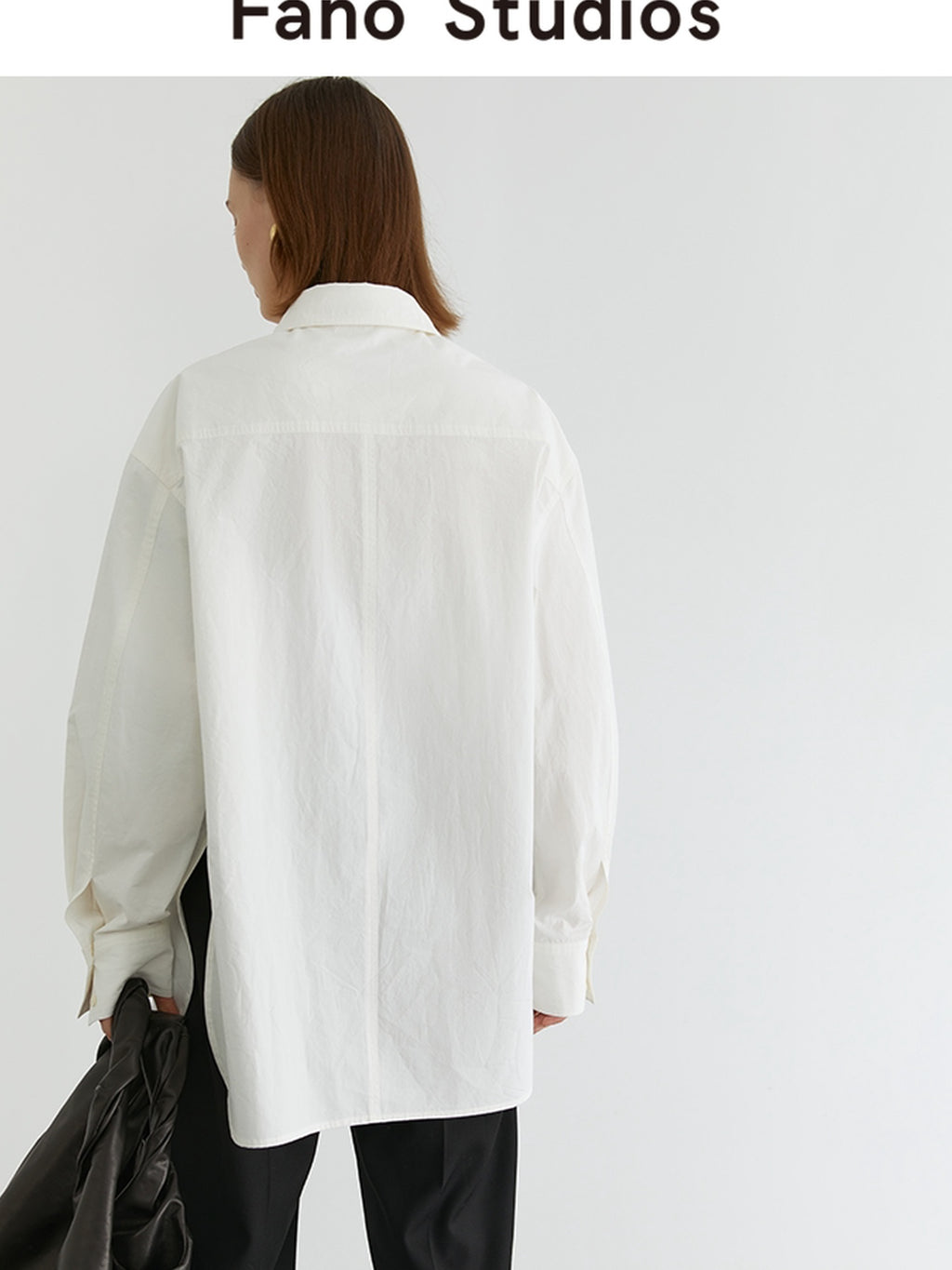 fano Breathable 100 Percent Cotton Button Stand Collar Straight Minimal Women Shirts