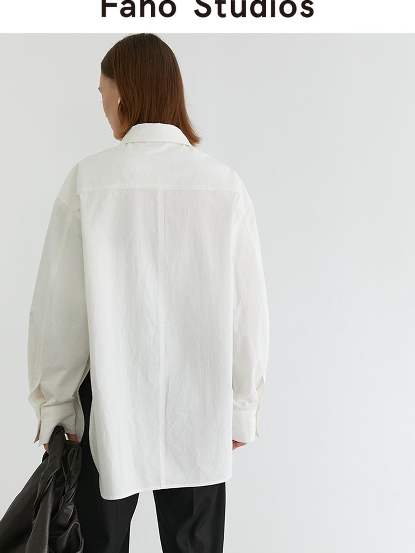 fano Breathable 100 Percent Cotton Button Stand Collar Straight Minimal Women Shirts