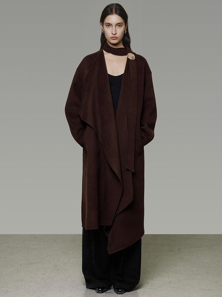 unspoken 100 Percent Sheep Wool Mid Length Relaxed Minimalist Workwear Wool Coats