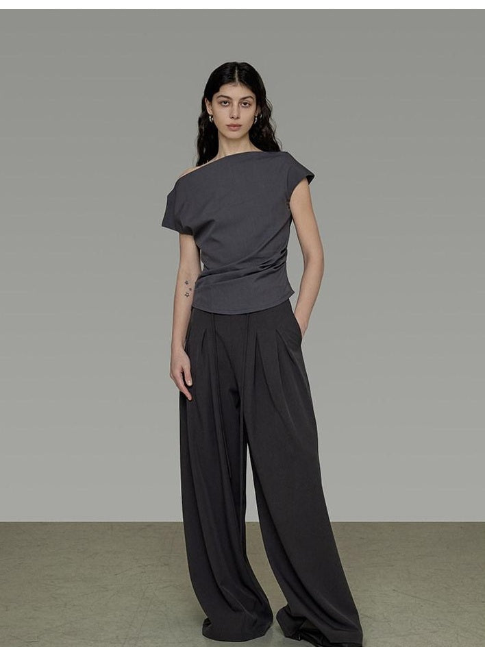 unspoken Ruffle V-neck Fitted Bell Sleeve Work Chic Polyester Knit Off Shoulder Crop Tops