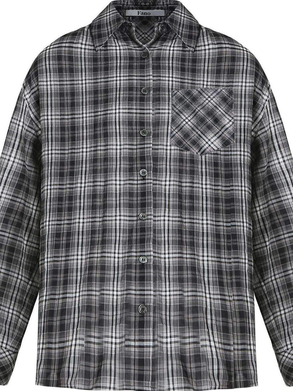 fano Uv Protection Loose Korean Polo Collar Button Front Plaid Women Shirts