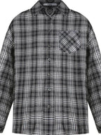 fano Uv Protection Loose Korean Polo Collar Button Front Plaid Women Shirts