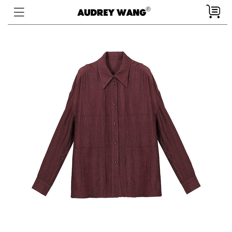 audreyyang_Shape_Retention_Viscose_Blend_Loose_Collared_Button_Women_Black_Top_&_Pants_Sets_MISSTT