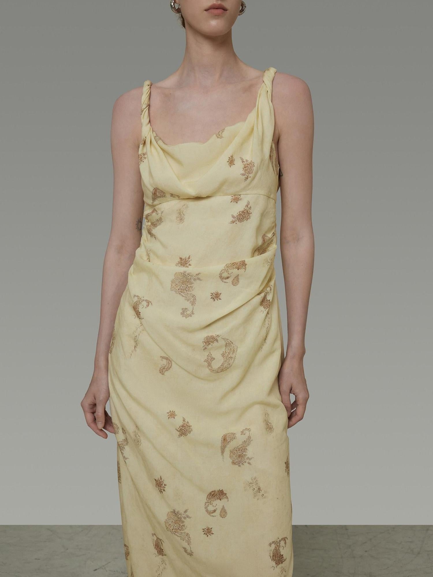 unspoken Office Minimalist Floral Cami A Line Natural Waist Tencel Maxi Dresses