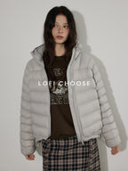 Lofi choose Warm 90% White Duck Down Hooded Commuter Thick Gray Zipper Down Jackets