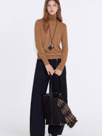 fano 100 Percent Cotton Casual Navy Natural Waist Womens Wide Leg Jeans
