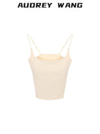audreyyang Slim U Neck Built In Padding Polyester Blend One Size Versatile Women Camisoles