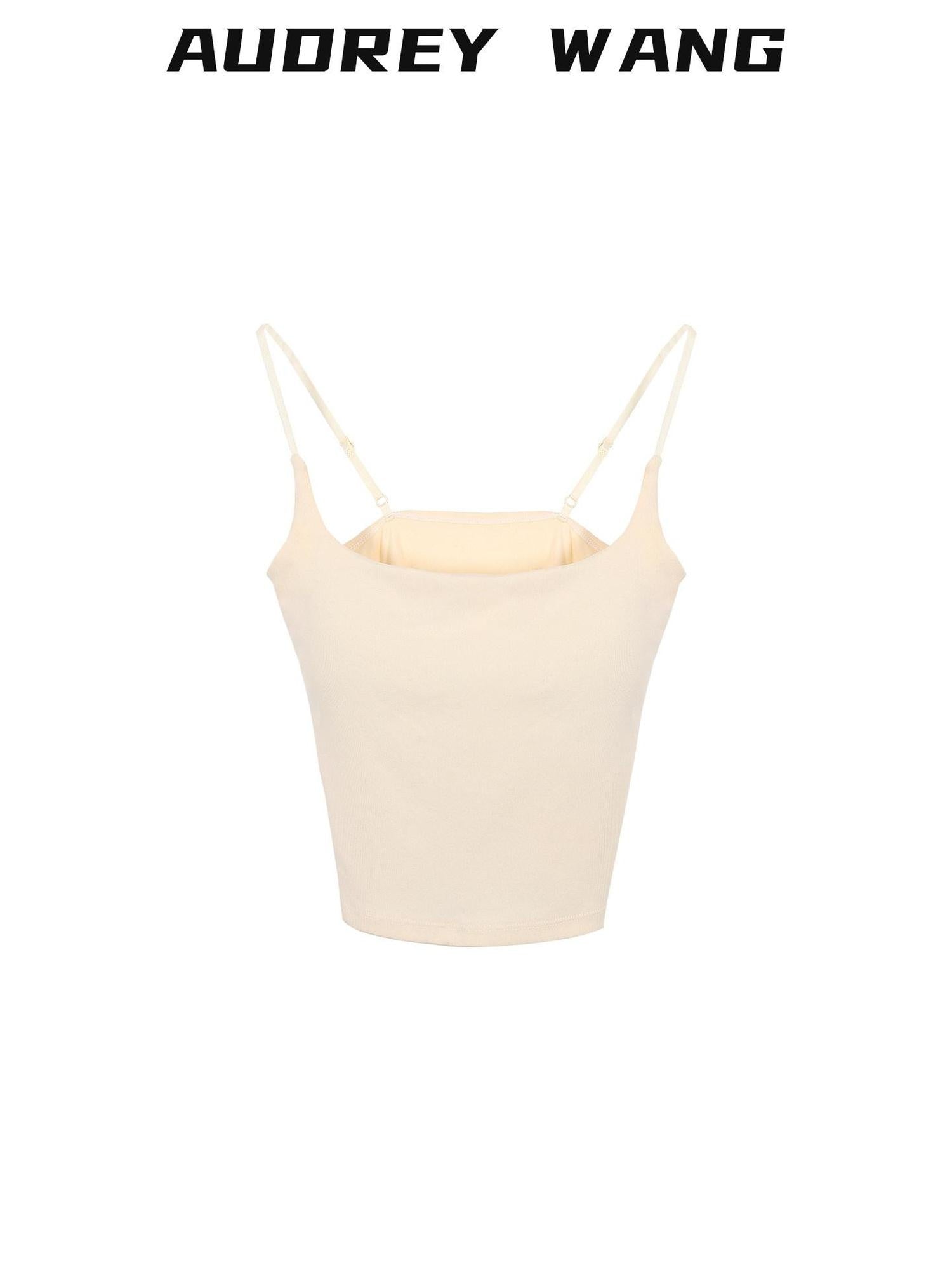 audreyyang Slim U Neck Built In Padding Polyester Blend One Size Versatile Women Camisoles