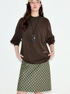 fano Embroidered Cotton Blend Relaxed Loose Womens Casual Long Sleeve T-Shirts