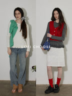 Lofi choose Versatile Commuter Crew Neck Regular Beige Charcoal Long Sleeve T-Shirts