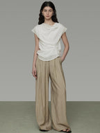 unspoken Lyocell Shape Retention Office Sleeveless Loose Fit Women White Blouses