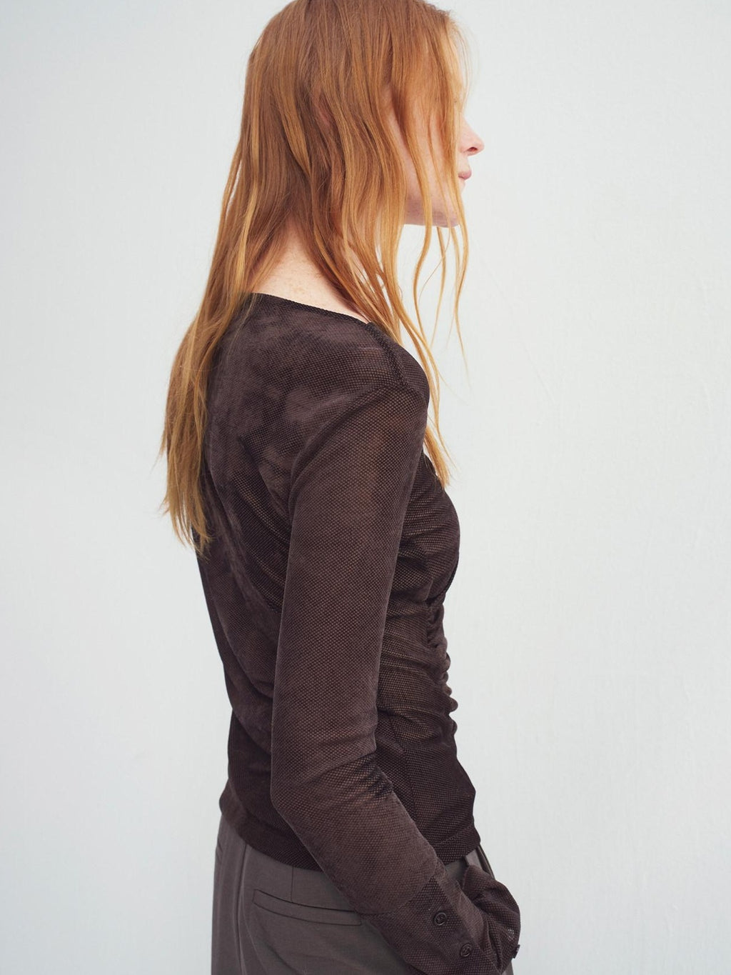 someonesometimes Soft Stretch V-neck Slim Casual Women Polyester Spandex Long Sleeve T-Shirts