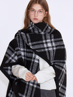 fano Cozy Warm British Plaid Unisex Large Polyester Wool Blend Scarves