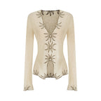 unspoken_Embroidered_Floral_V-neck_Slim_Fit_Bell_Sleeve_Casual_Women_Polyester_Blouses_MISSTT