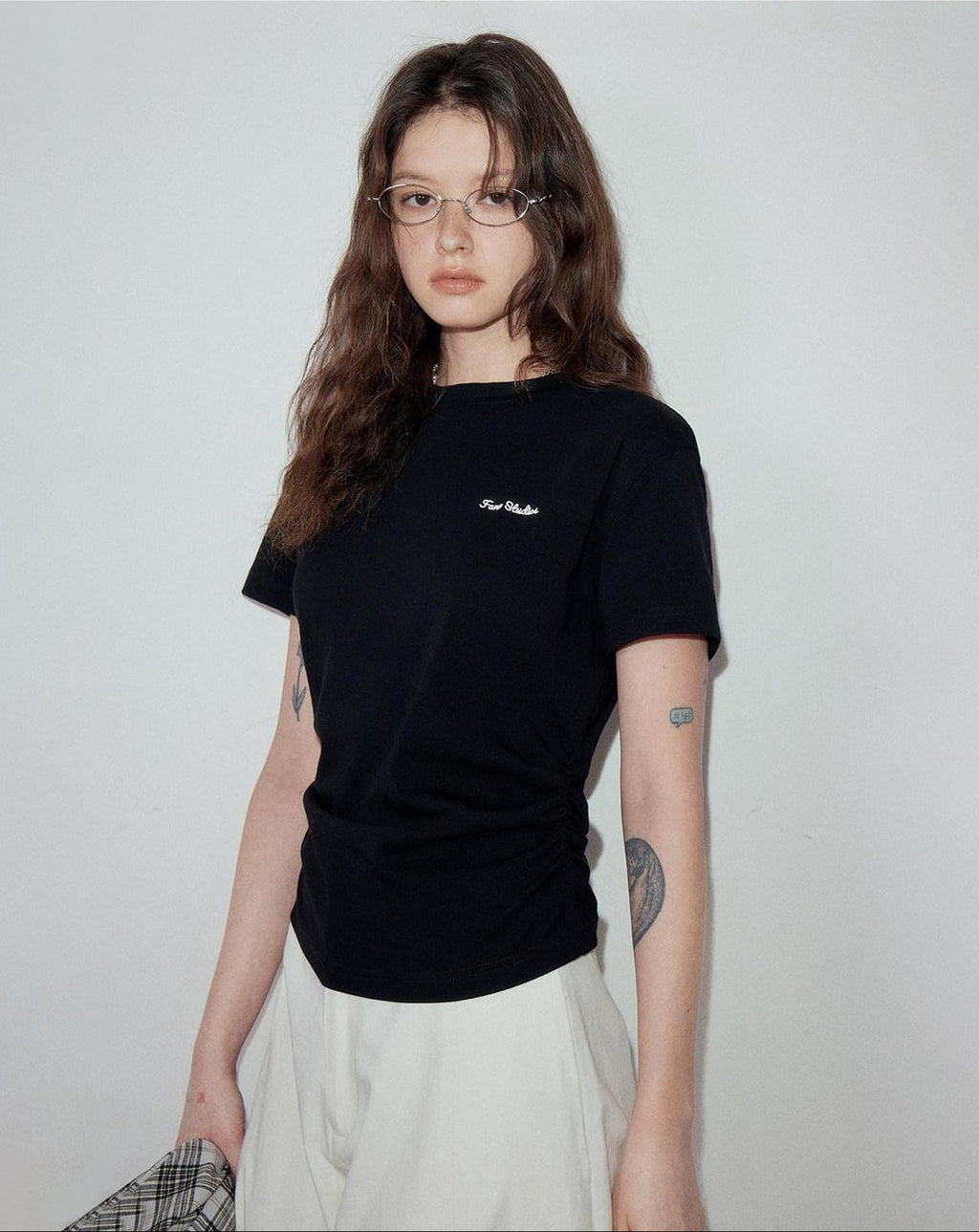 fano Cotton Stretch Slim Fit Korean Round Neck Women Short Sleeve T-Shirts