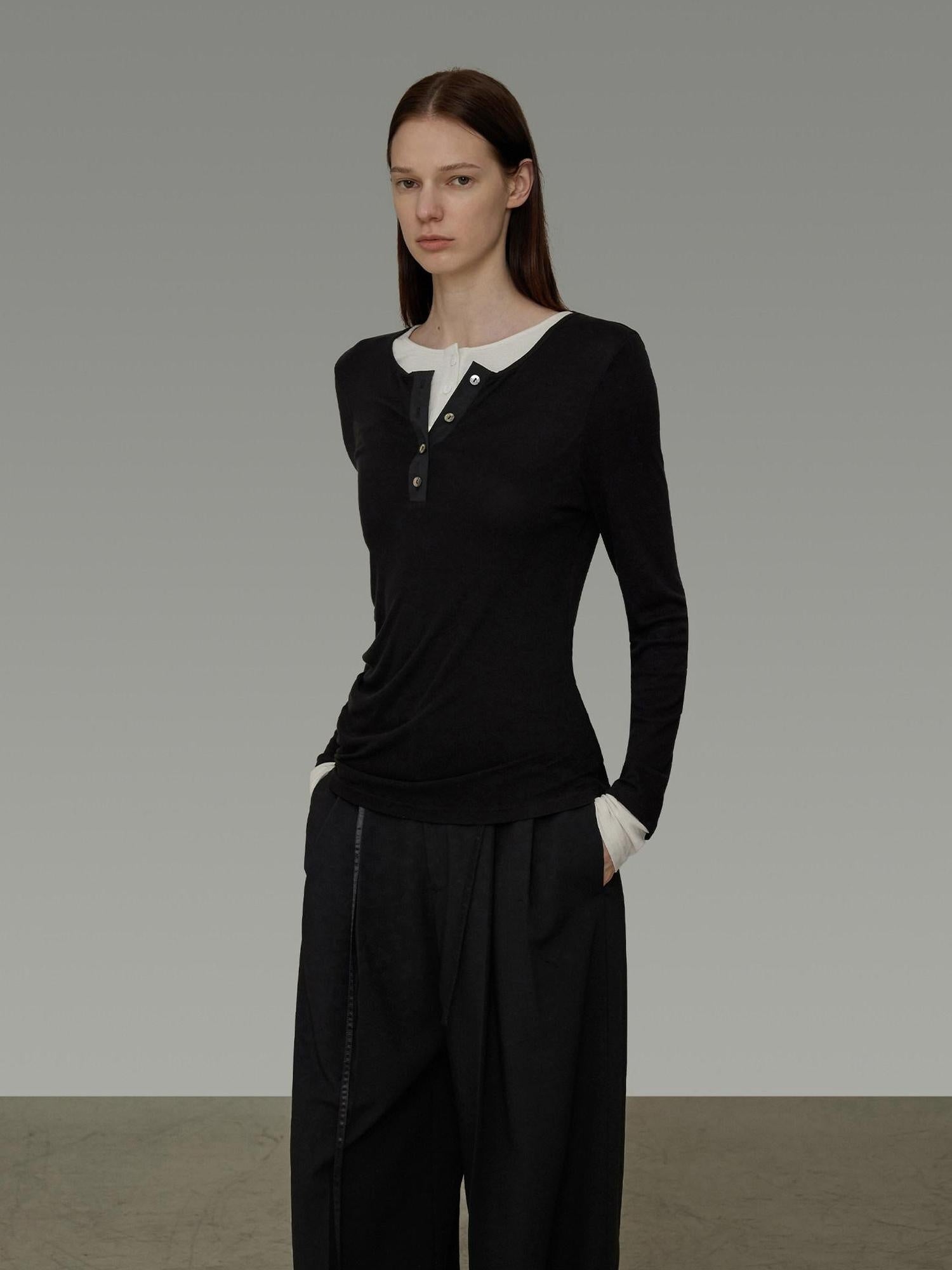 unspoken Modal Blend Colorblock Slim Fit Round Neck Pullover Women Knitwear Sweaters