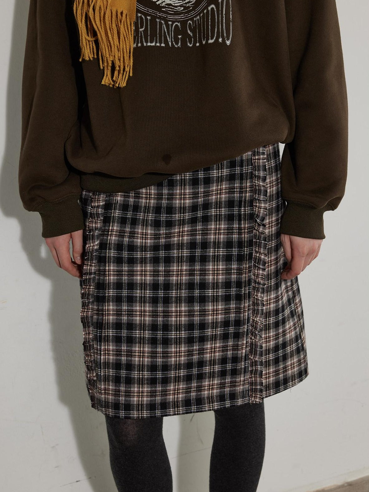 Lofi choose High Waist Cotton Colorblock Straight Loose Fit Workwear For Women Mini Skirts