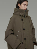 unspoken 90 Percent White Duck Down Hooded Loose Patchwork Cotton Warm Women Down Jackets