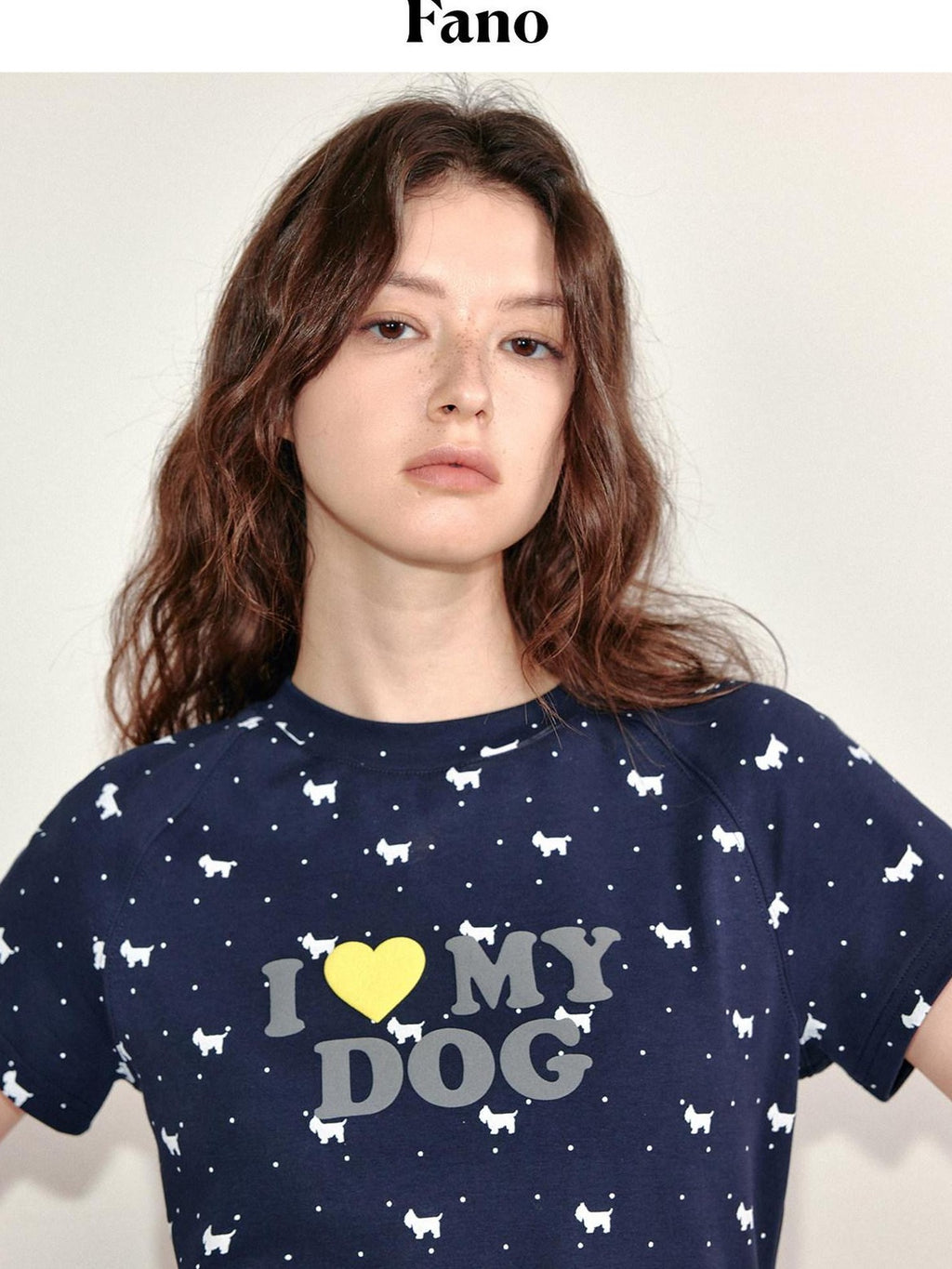 fano Stretch Cotton Slim Korean Commuter Crew Neck Women Navy Short Sleeve T-Shirts
