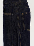 fano Micro Stretch Cotton Relaxed Natural Waist Pear Fit Dark Denim Wide Leg Jeans