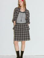 fano Uv Protection Loose Korean Polo Collar Button Front Plaid Women Shirts