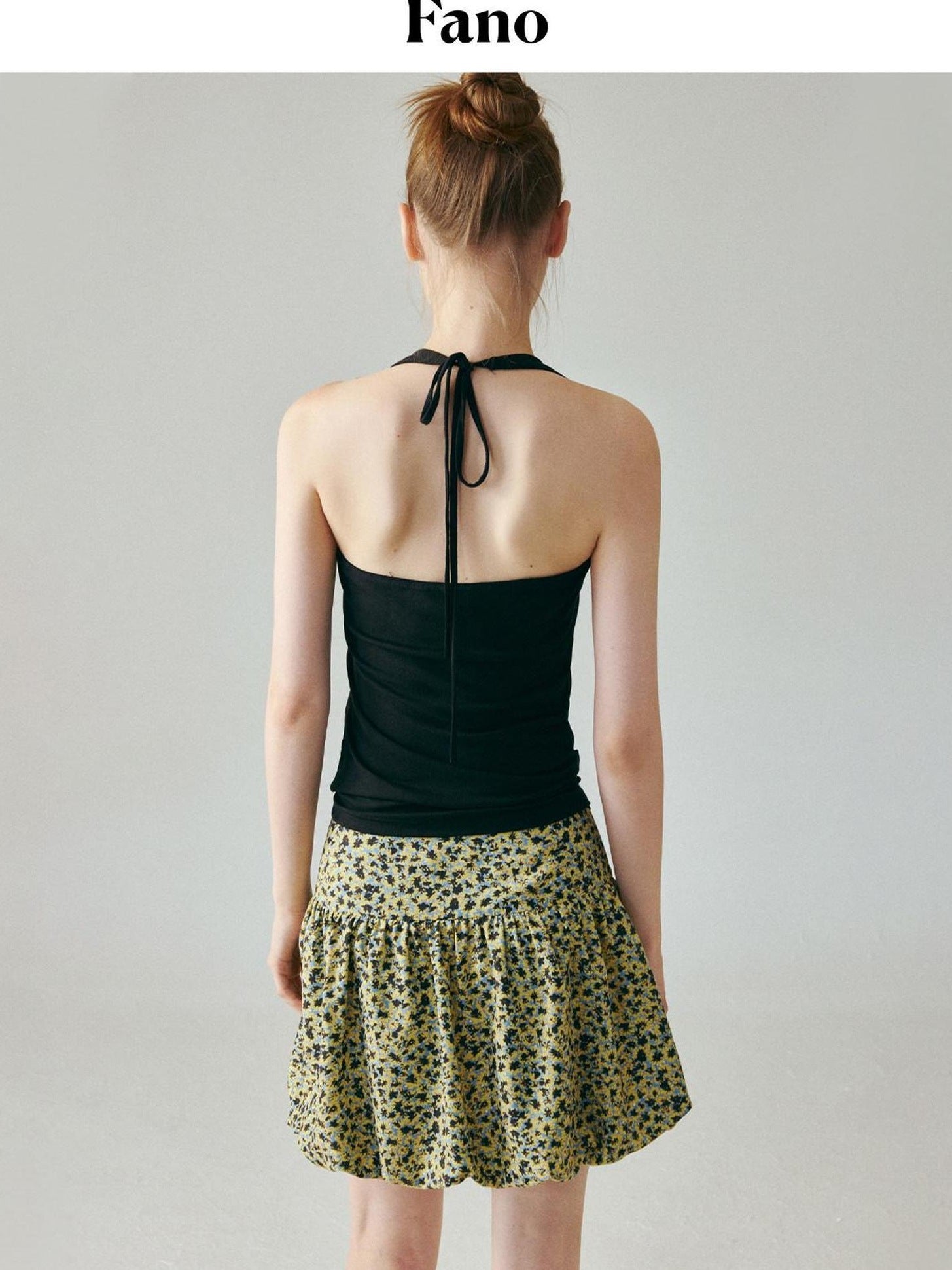 fano Lined Printed Bubble Silhouette Polyester Loose Korean Commuter Mini Skirts