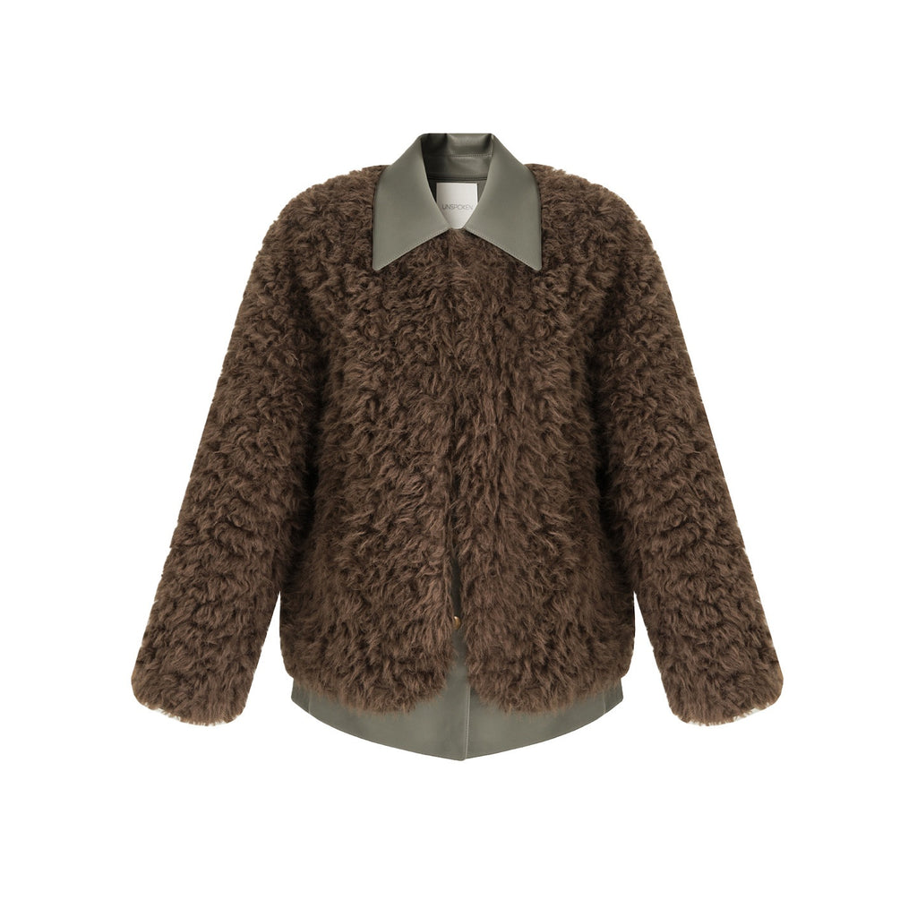 unspoken_Warm_Patchwork_Lapel_Loose_Fit_Minimalist_Women_Chestnut_Short_Coat_MISSTT