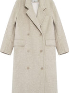 fano Minimal Commuter Double Breasted Straight Midlength Blazer Women Long Coats