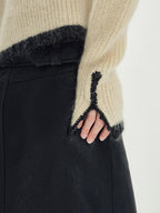 someonesometimes Soft Mohair Wool Blend Slim Short Lapel Buttoned Women Knitwear Cardigans