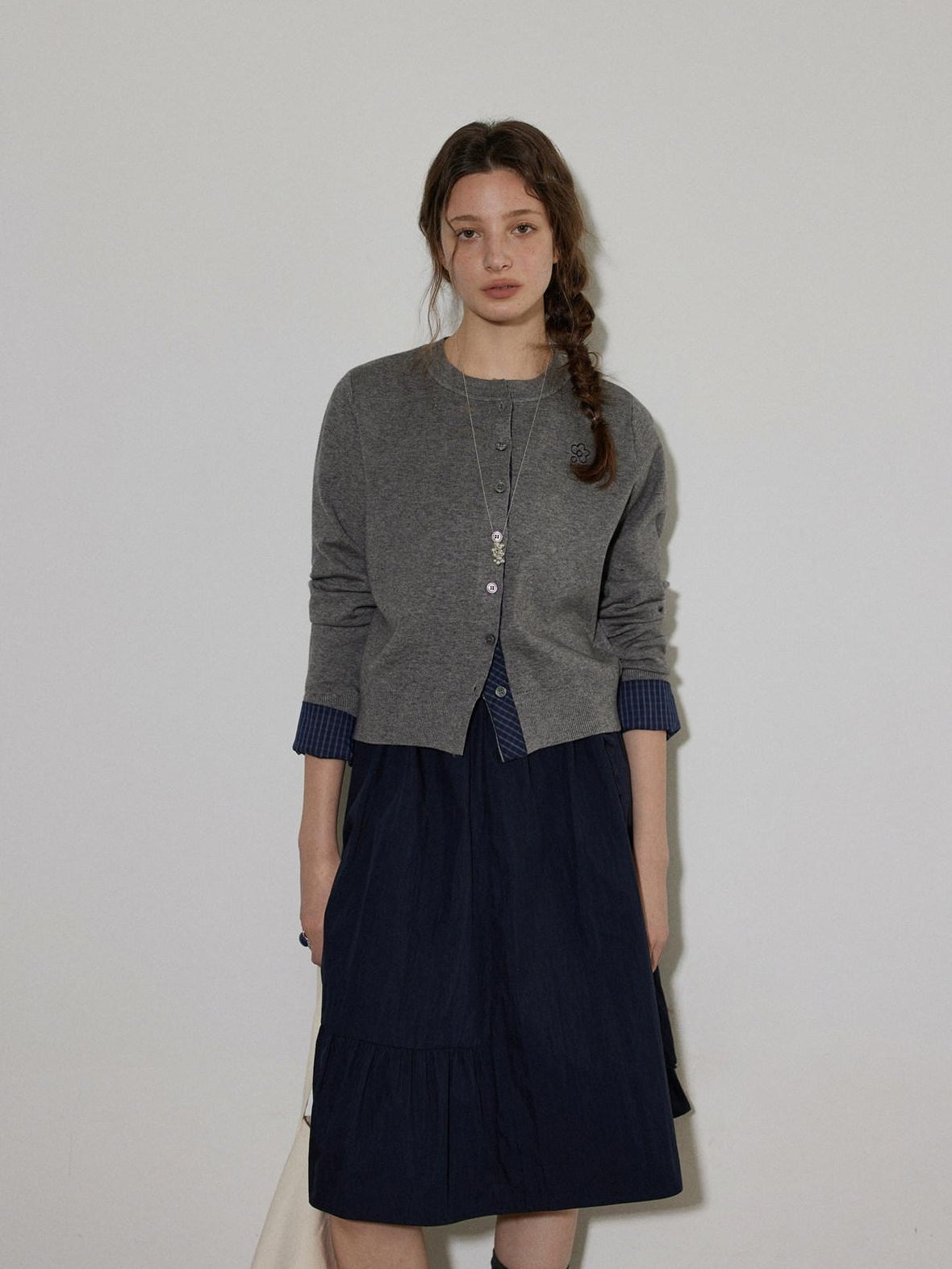 Lofi choose Soft Acrylic Loose Commuter Round Neck Button Long Sleeve Women Knit Cardigans