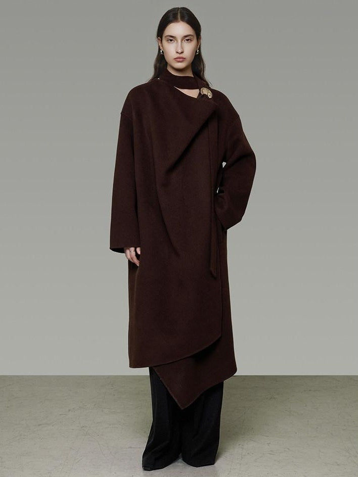 unspoken 100 Percent Sheep Wool Mid Length Relaxed Minimalist Workwear Wool Coats