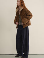 someonesometimes Thick Insulated Casual Loose Lantern Sleeves Women Zip Front Puffer Jackets