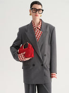 audreyyang Single Button Relaxed Fit Polyester Office For Women Long Sleeve Solid Blazers