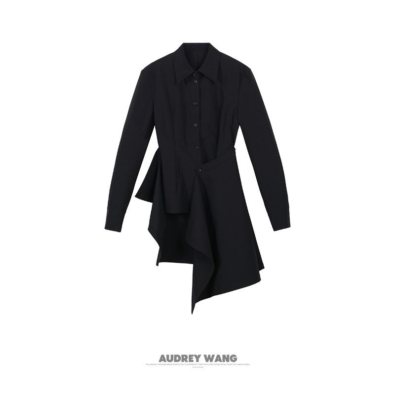 audreyyang_Vintage_Loose_Square_Neck_Long_Sleeve_Midi_Cardigan_Black_Polyester_Blouses_MISSTT