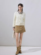 ikyou Wrinkle Free Embroidered High Waist A Line Casual Women Polyester Mini Skirts