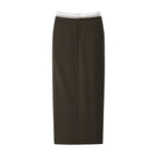 someonesometimes Pocketed Loose Blazer Workwear Women Green Coffee Acrylic Top & Skirt Sets
