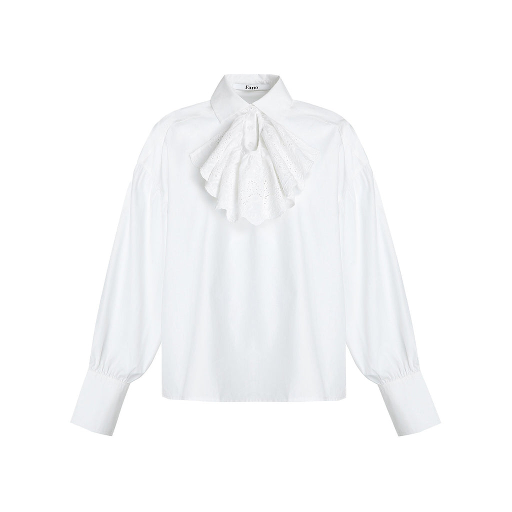 fano_Breathable_Lyocell_Cotton_Loose_Casual_Lace_Petal_Collar_Women_Blouses_MISSTT