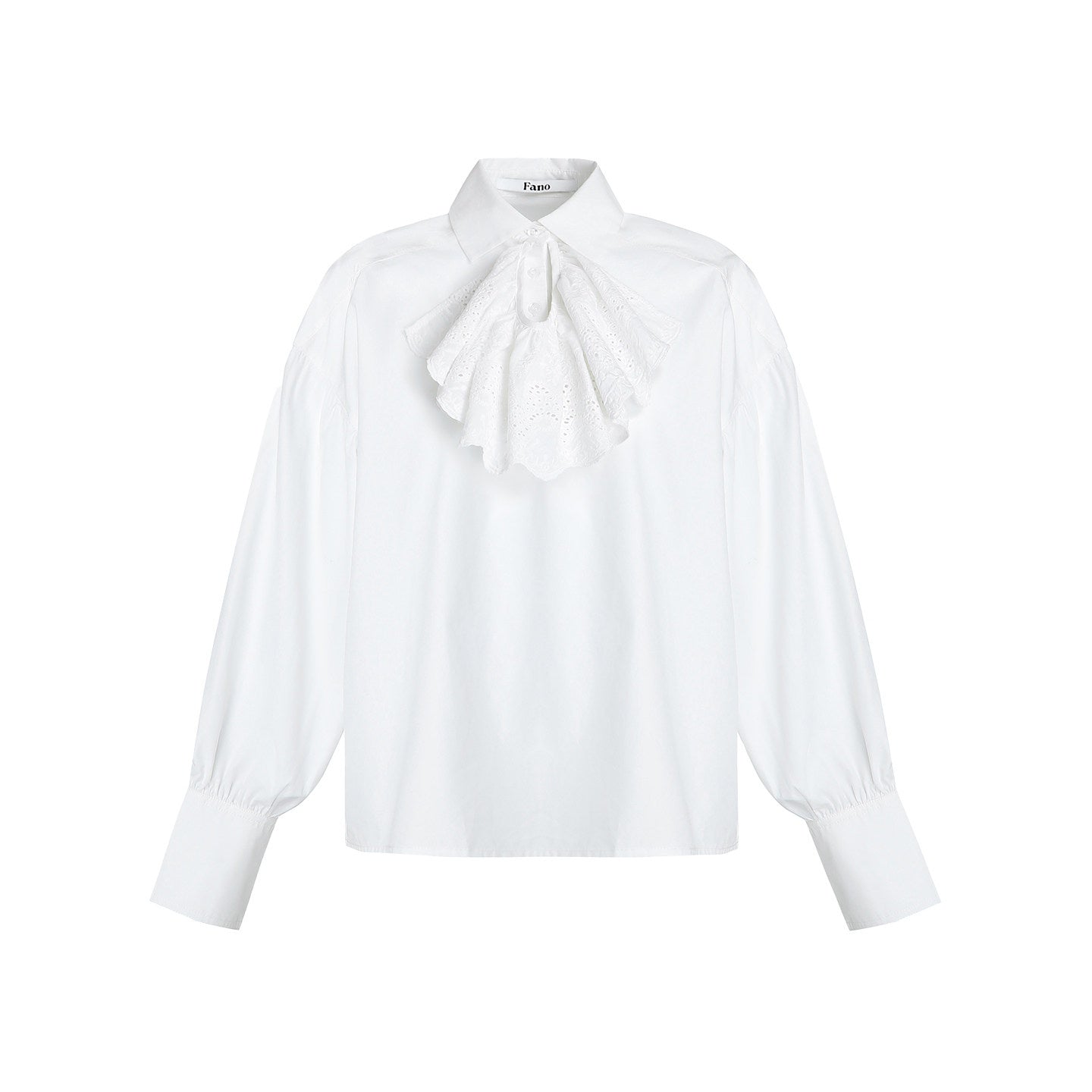 fano_Breathable_Lyocell_Cotton_Loose_Casual_Lace_Petal_Collar_Women_Blouses_MISSTT