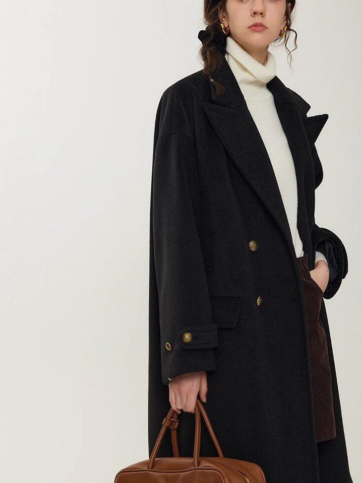 fano Minimalist Commuter Straight Fit Double Breasted Lapel Pocket Women Short Coat