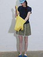 Lofi choose High Waist Floral A Line Relaxed Fit Workwear Women Coffee Green Mini Skirts