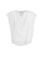 unspoken Lyocell Shape Retention Office Sleeveless Loose Fit Women White Blouses
