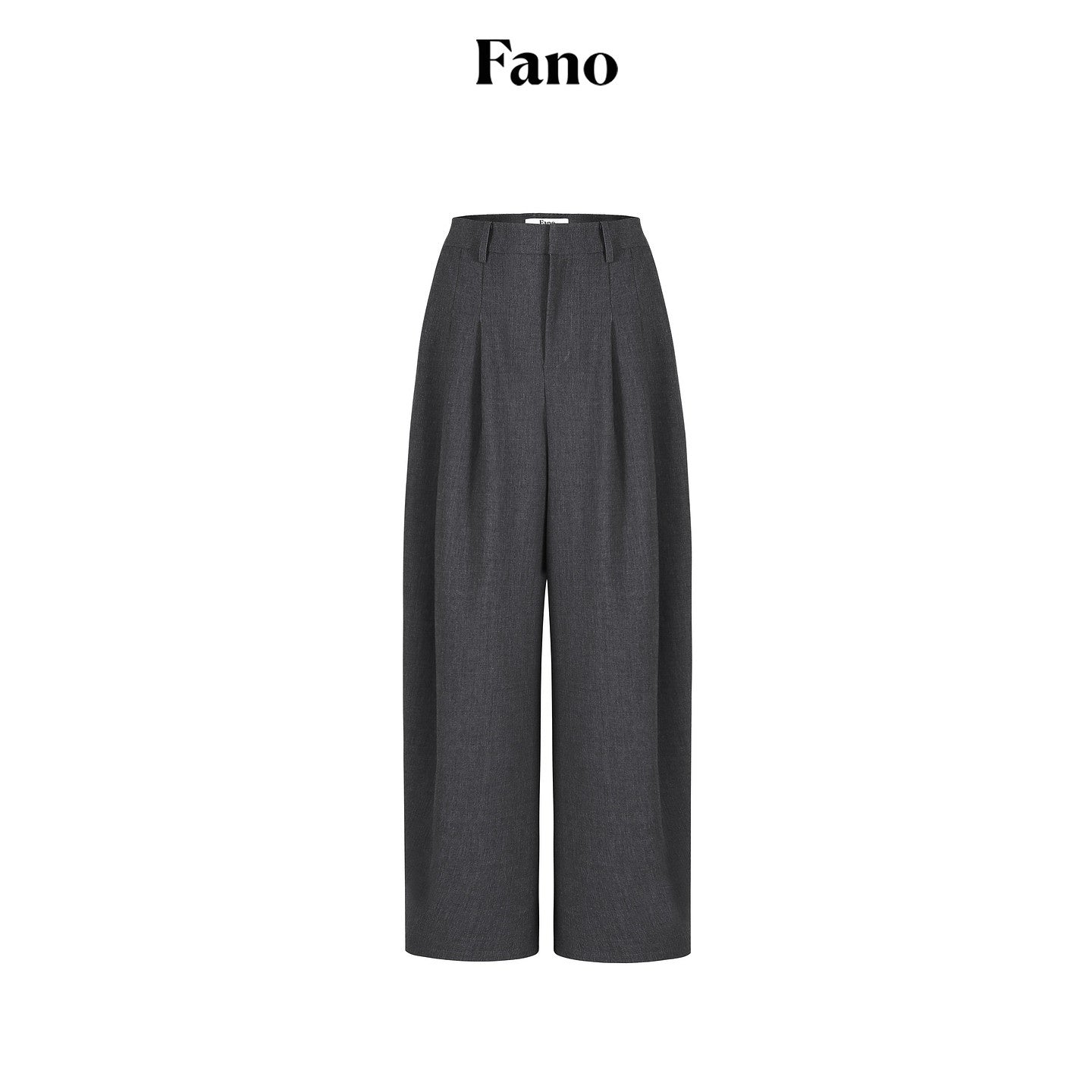 fano_Lightweight_Mid_Rise_Minimalist_Flowy_Young_Women_Polyester_Grey_Wide_Leg_Pants_MISSTT